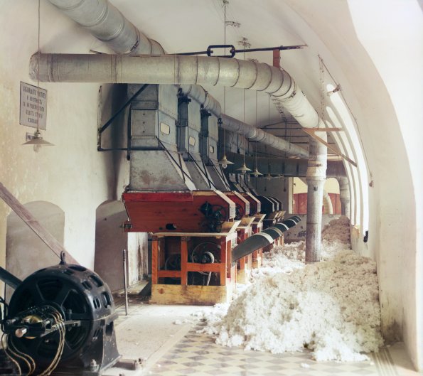 Cotton textile mill interior