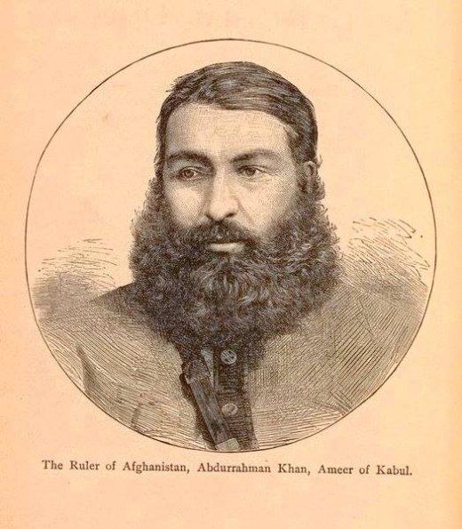 1885 Афганистан Литография Абдуррахман-Хана Эмира Афганистана