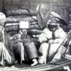 1888 Памир Семья Киргиза в Юрте возле Ткацкого Станка