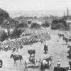 1890 Russian Soldiers Squad Passing Village in Pamirs