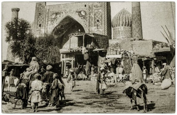 1902 Самарканд Базарный День у Медресе Шер-Дор Фото С Дунина