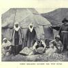 1910 Кыргызстан Стрижка овец возле палаточного домика (юрты)