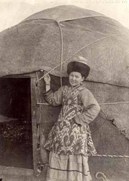 1910 Kazakh Girl at Yurt