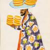 1926 Бухара Рисунок Ю Разумовской Мужчина с Лепешками