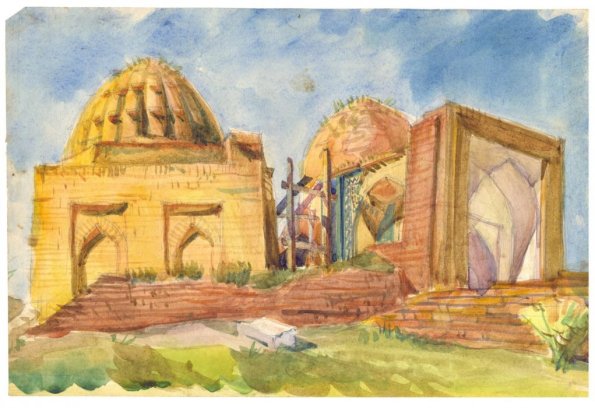 1942 Самарканд Мавзолеи Шахи-Зинда Рисунок В И Кочедамова 2