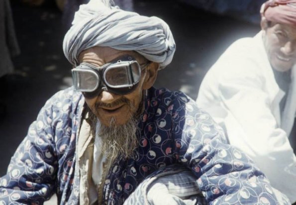 1959 Samarkand Elder Wearing Motocycle Goggles 1