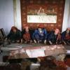 1963 Carpet Weivers making Khruschev Portret Bukhara