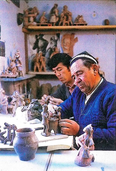 1985 Самарканд народные мастера У Джаркулов и А Мухтаров